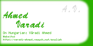 ahmed varadi business card
