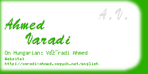 ahmed varadi business card